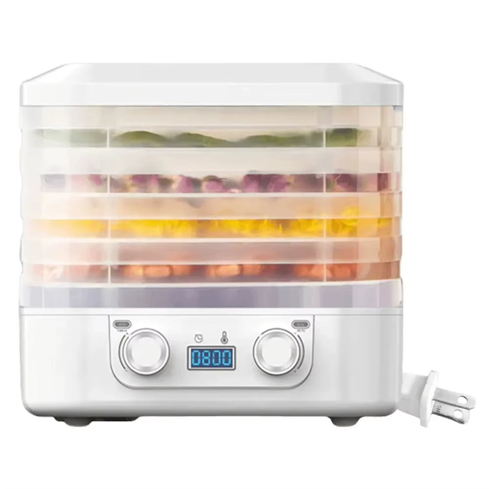 48Hours Long Lasting Thermostatic Fruit Drying Device 5 Layers Food Dehydrator Snack Herb Desiccator Temperature Adjustable